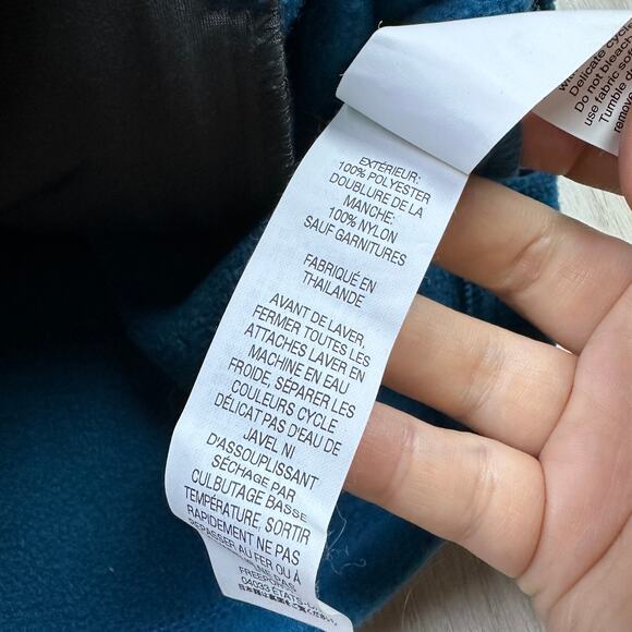 LL Bean Blue Fleece Outdoor Hiking Full Zip Hoodless Sweater Jacket Men's XL - Picture 10 of 16